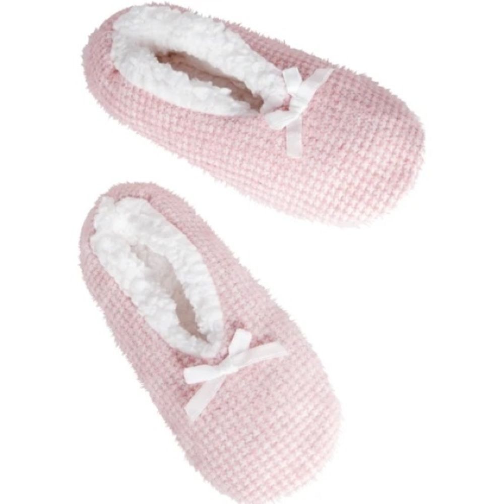 Pink Fuzzy Fleece Lined Slipper Socks